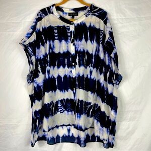 Lane Bryant Women’s Indigo Blue White Tie Dye